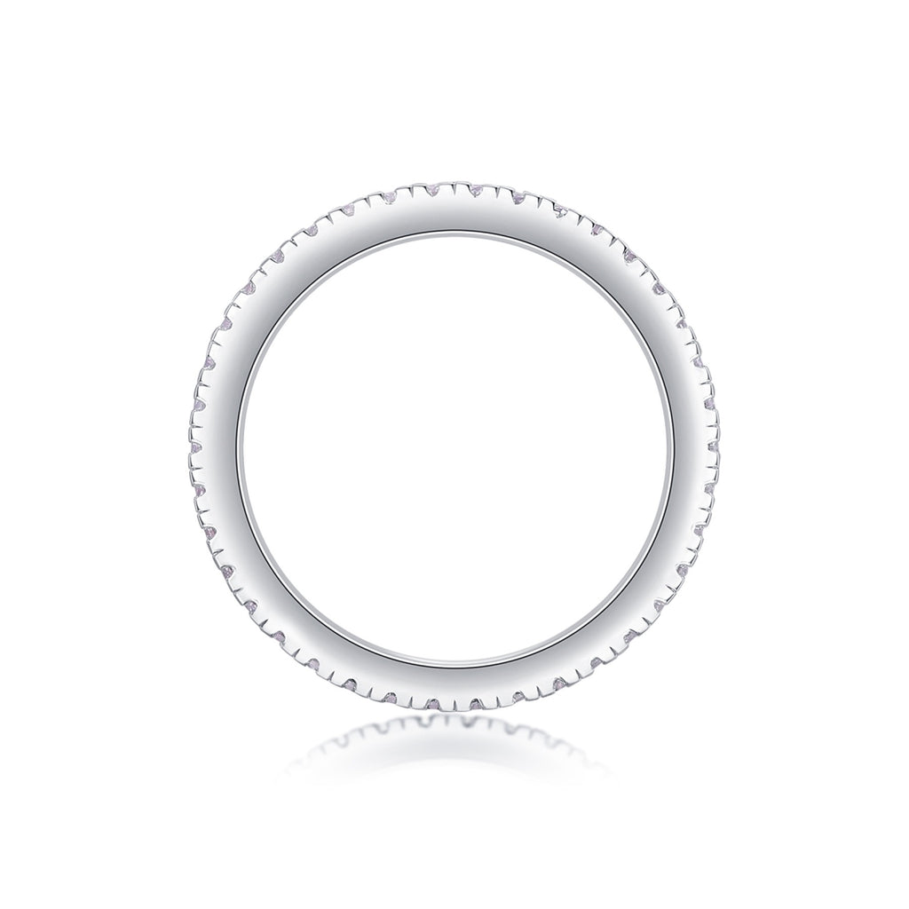 Purity Moissanite Eternity Band Ring in Sterling Silver