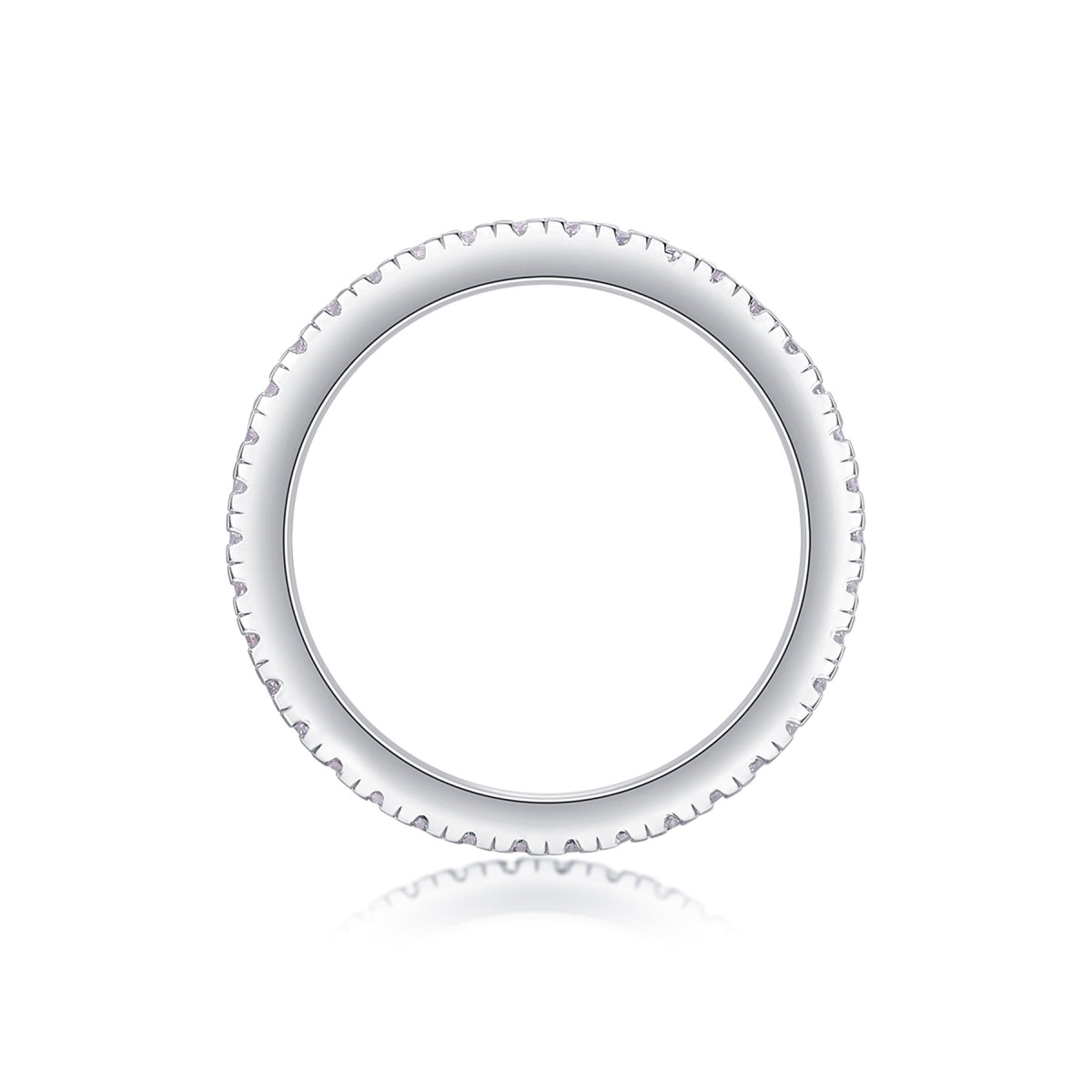 Purity Moissanite Eternity Band Ring in Sterling Silver