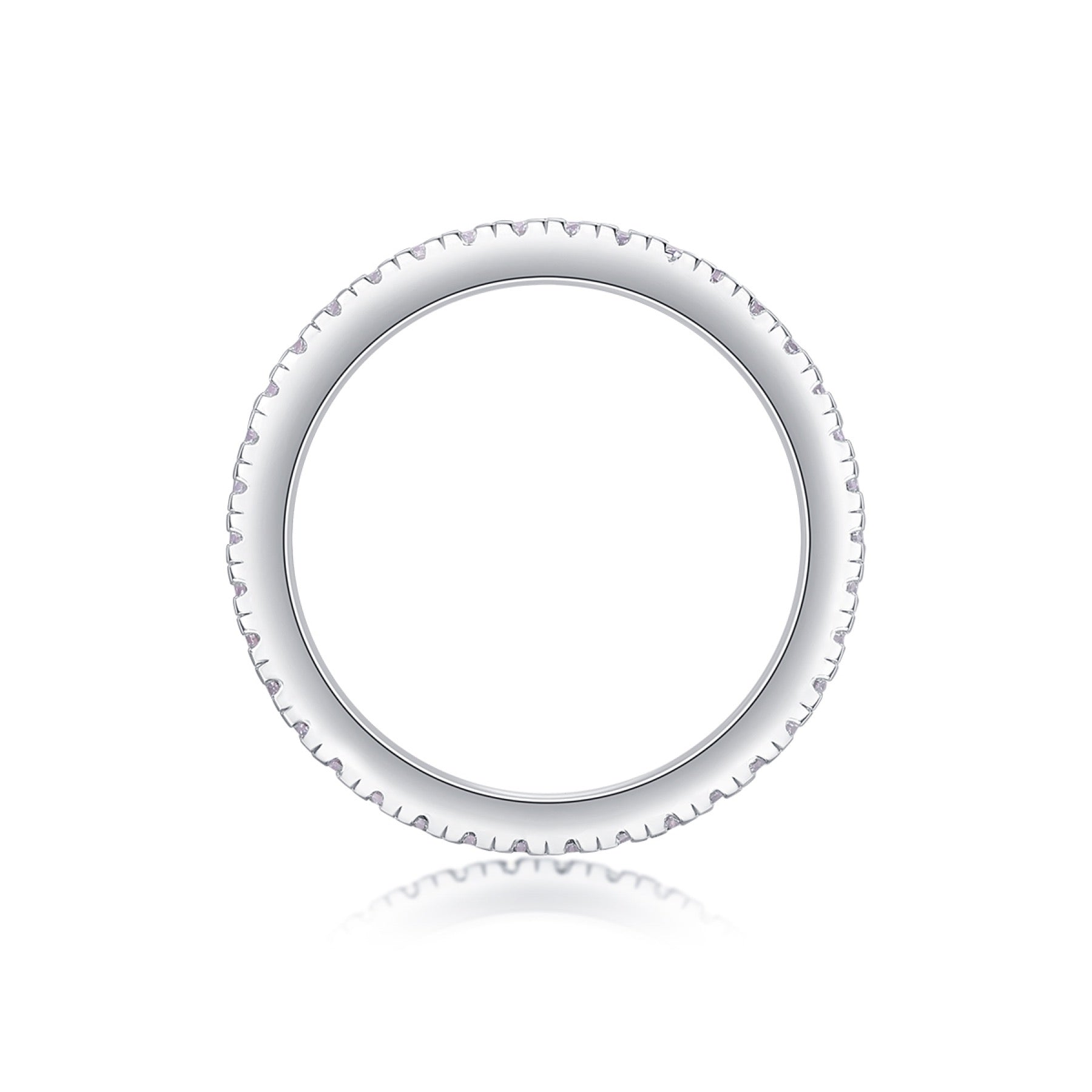 Purity Moissanite Eternity Band Ring in Sterling Silver