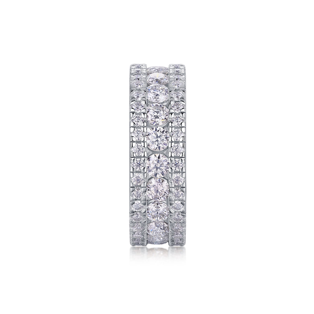 Purity Moissanite Eternity Band Ring in Sterling Silver