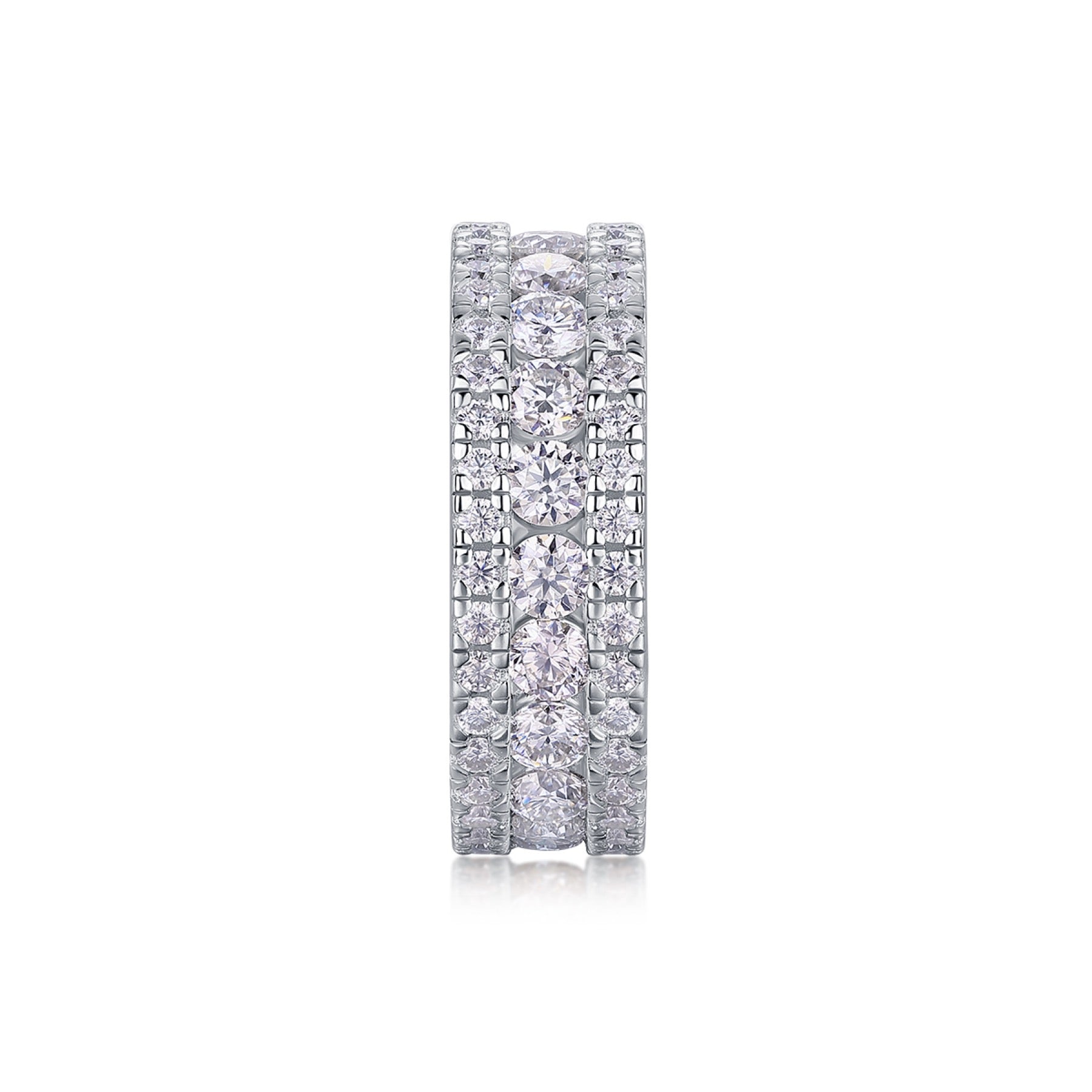 Purity Moissanite Eternity Band Ring in Sterling Silver