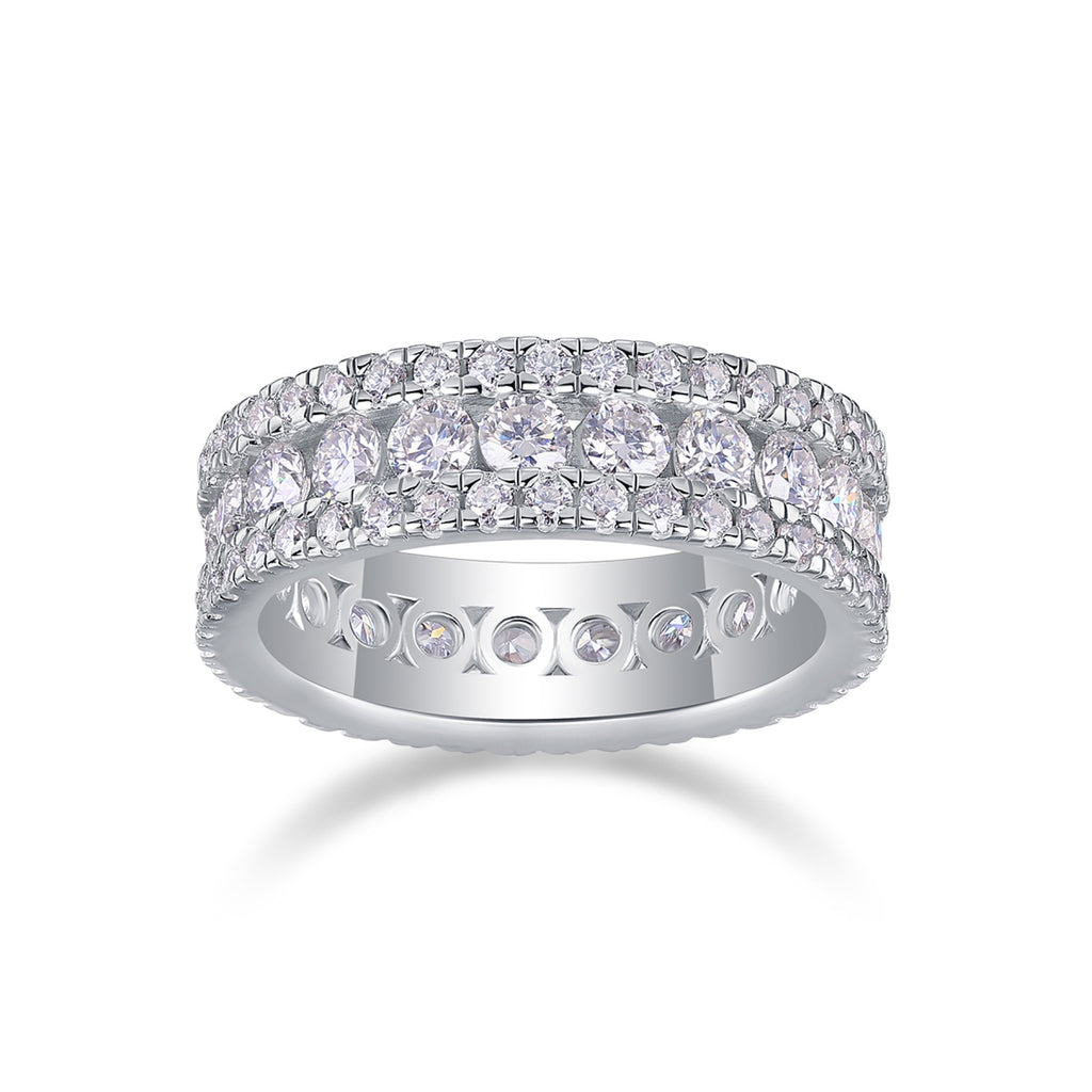 Purity Moissanite Eternity Band Ring in Sterling Silver
