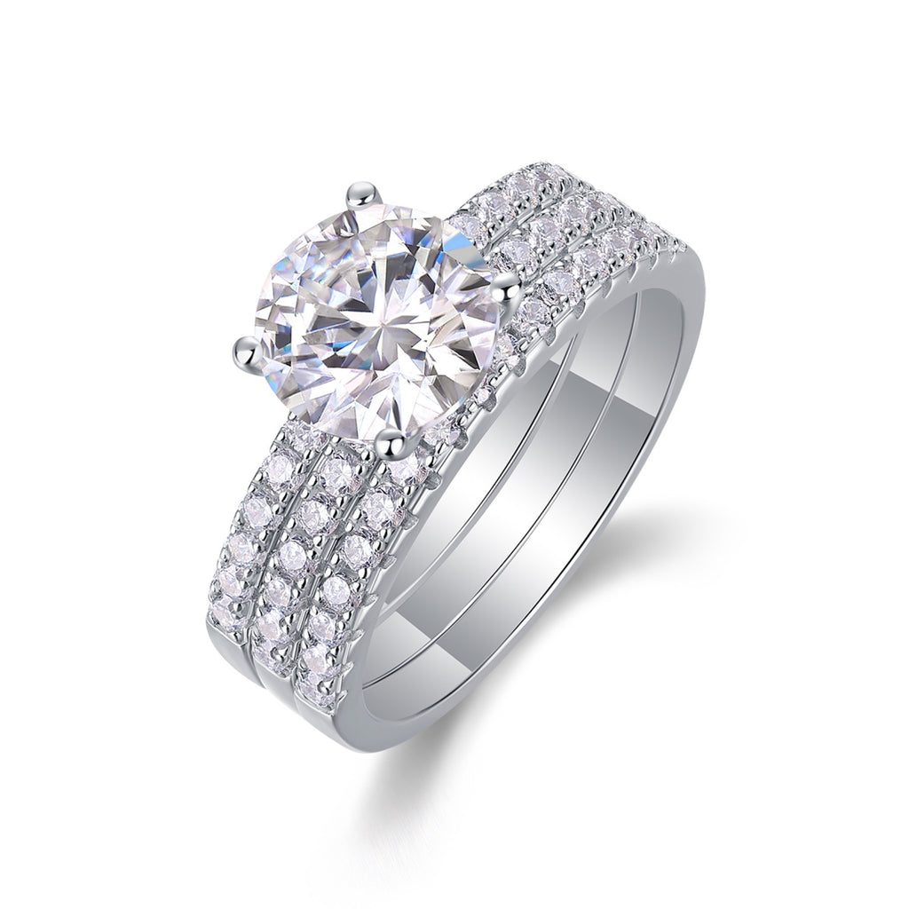Fantasia 2 Carat Moissanite Solitaire Ring in Sterling Silver