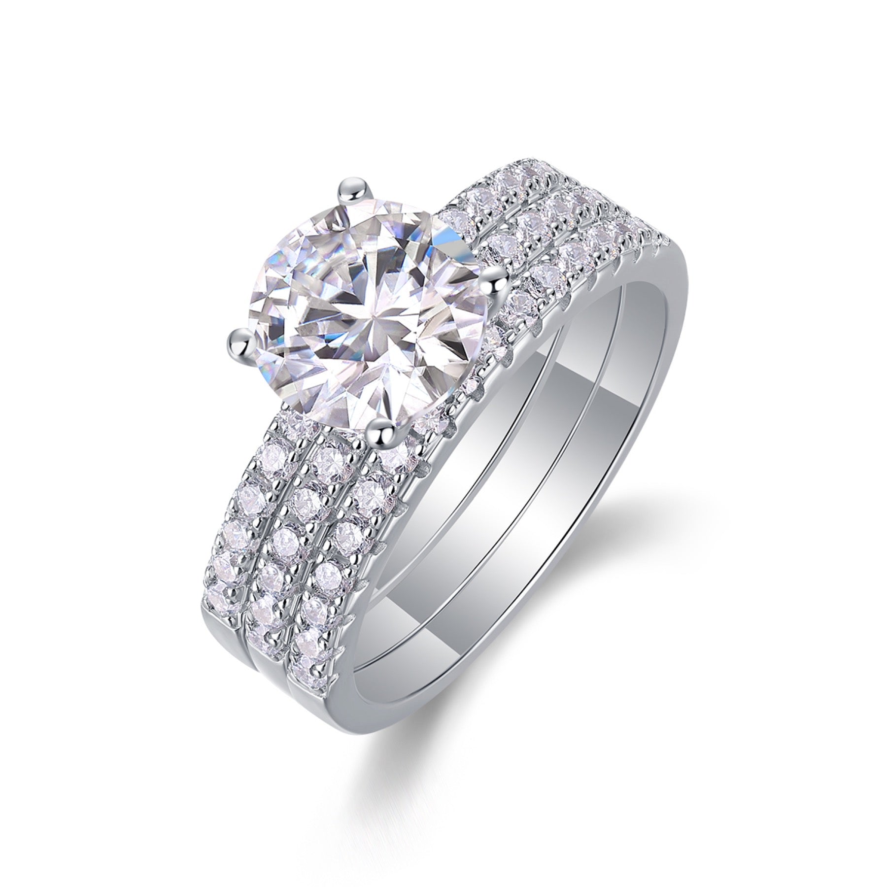 Fantasia 2 Carat Moissanite Solitaire Ring in Sterling Silver