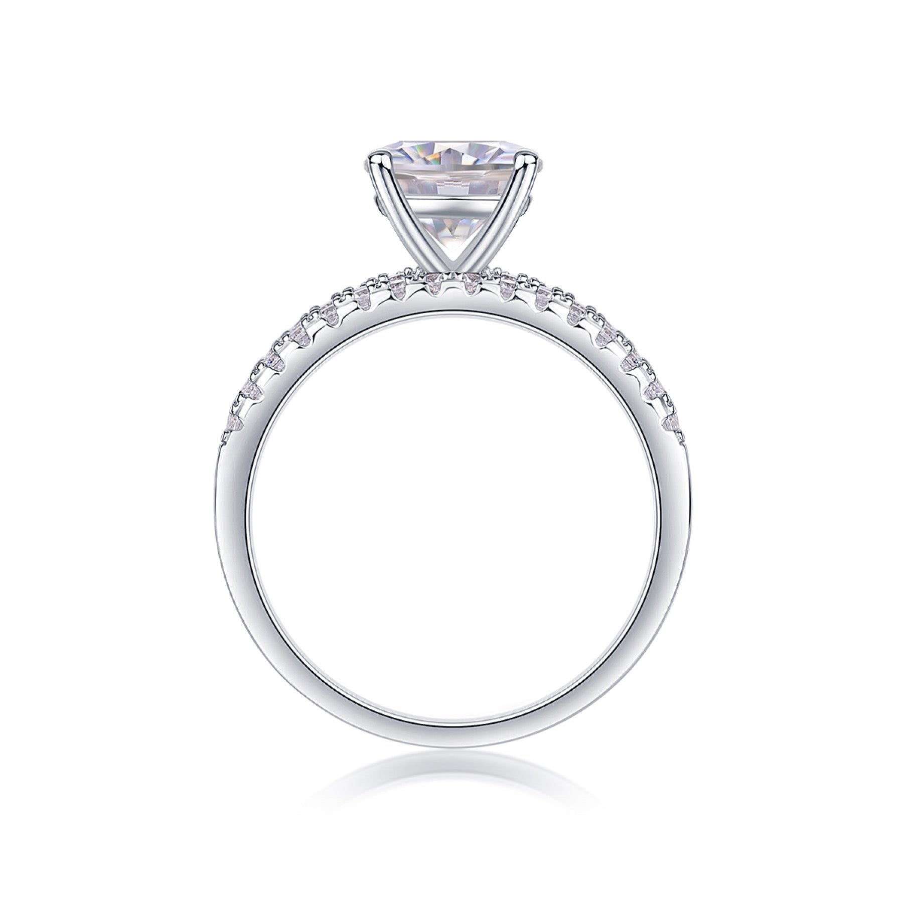 Fantasia 2 Carat Moissanite Solitaire Ring in Sterling Silver