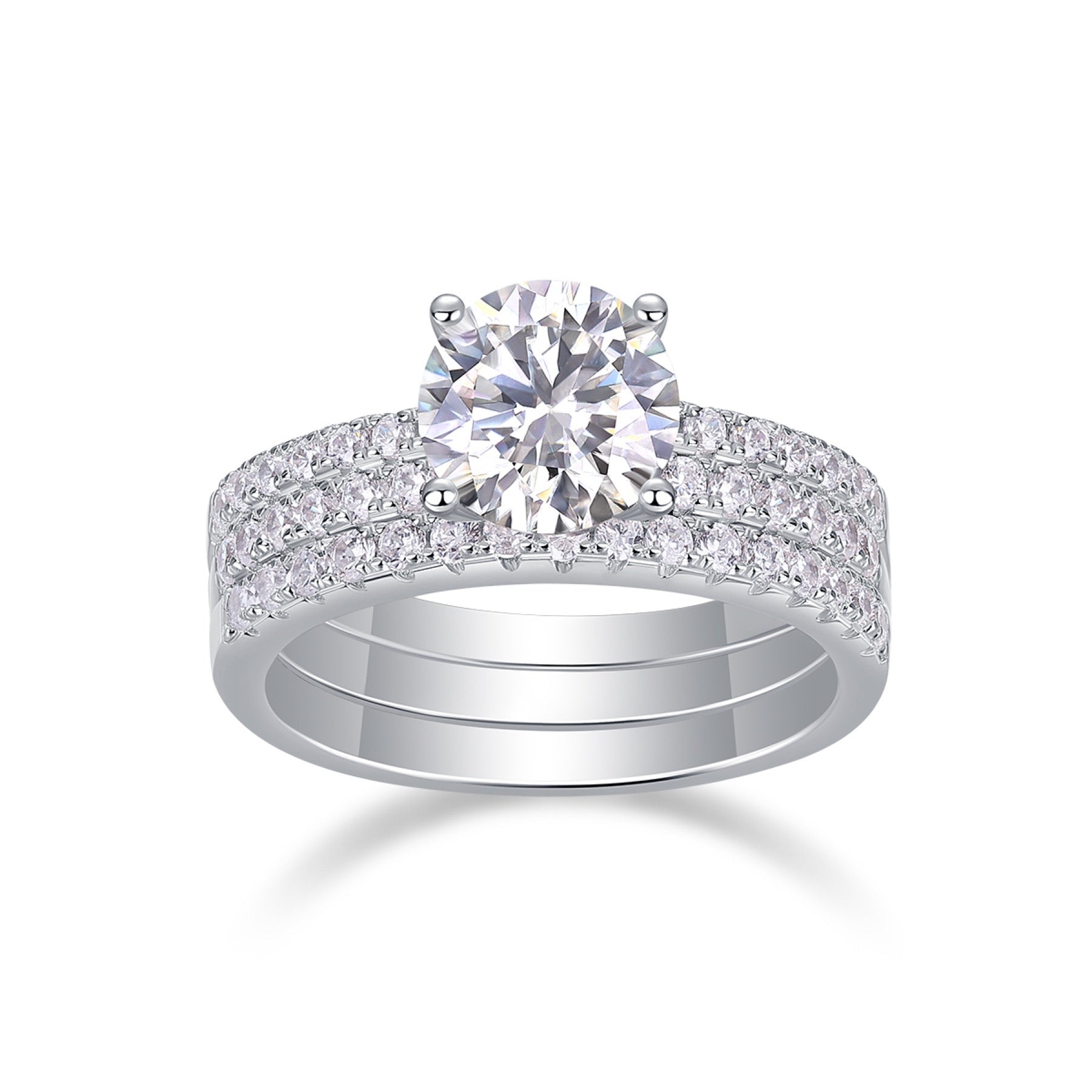 Fantasia 2 Carat Moissanite Solitaire Ring in Sterling Silver