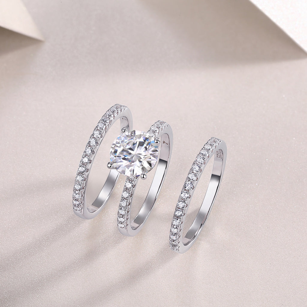 Fantasia 2 Carat Moissanite Solitaire Ring in Sterling Silver