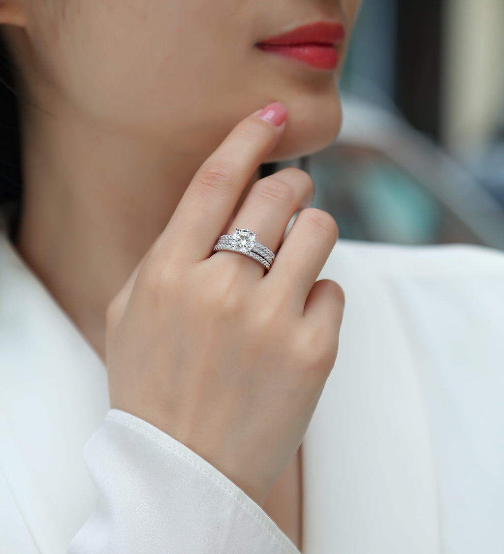 Fantasia 2 Carat Moissanite Solitaire Ring in Sterling Silver