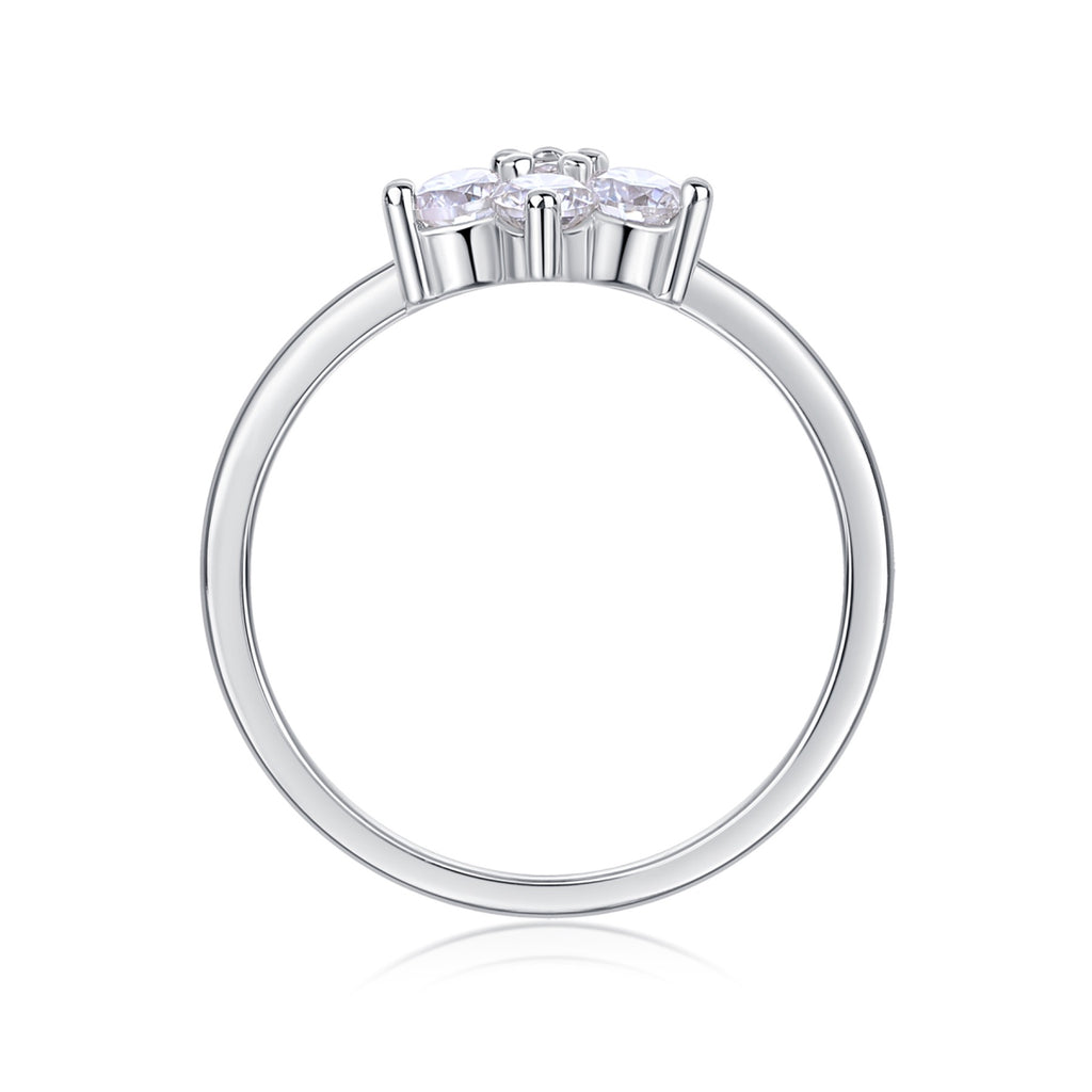 Daisy Moissanite Flower Ring in Sterling Silver