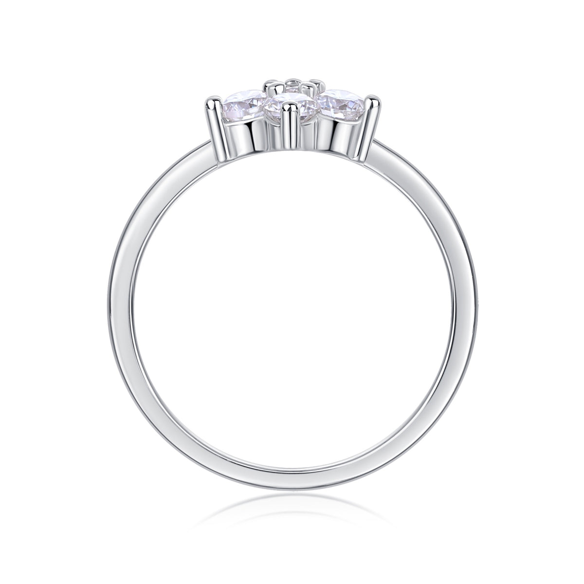 Daisy Moissanite Flower Ring in Sterling Silver