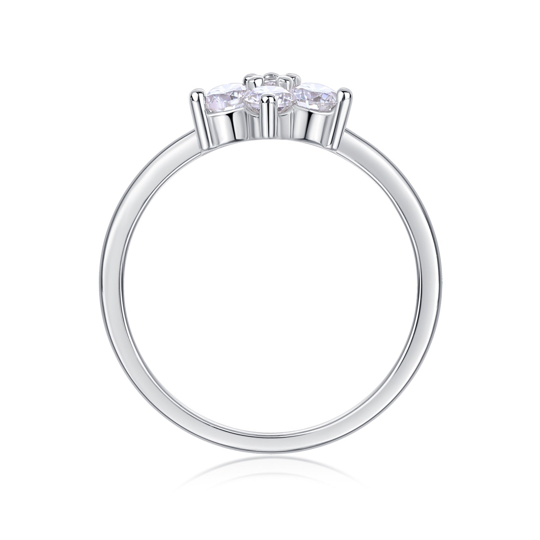 Daisy Moissanite Flower Ring in Sterling Silver