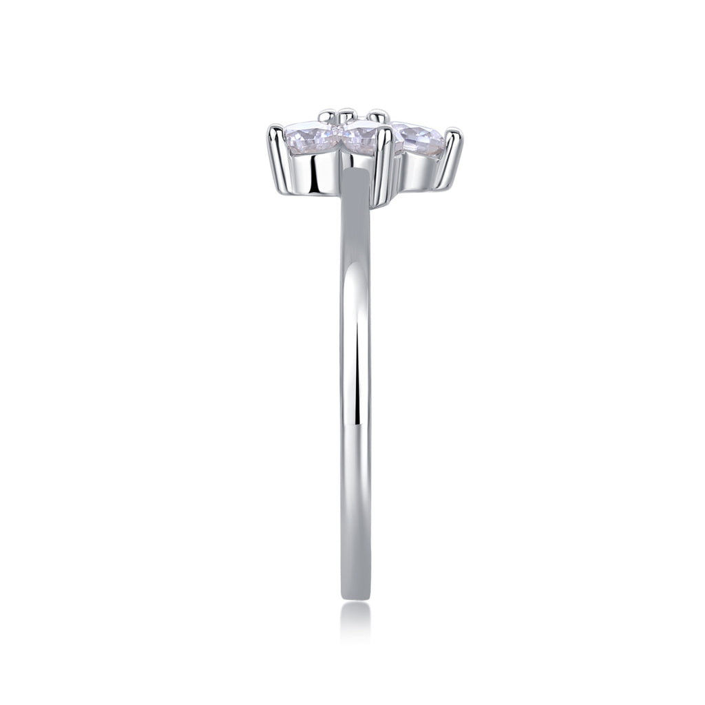 Daisy Moissanite Flower Ring in Sterling Silver