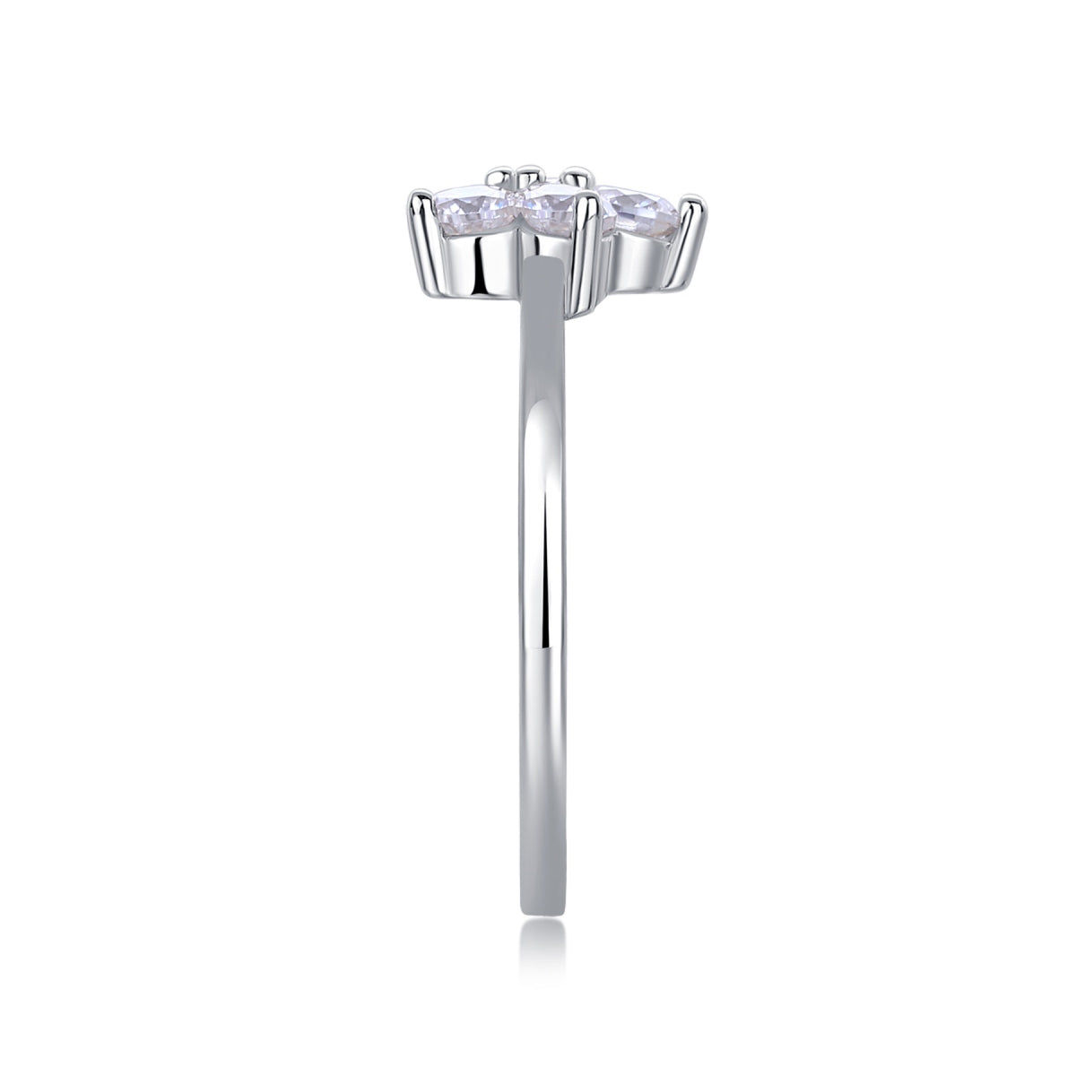 Daisy Moissanite Flower Ring in Sterling Silver