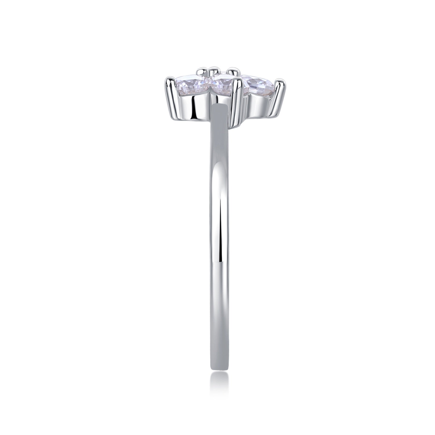 Daisy Moissanite Flower Ring in Sterling Silver