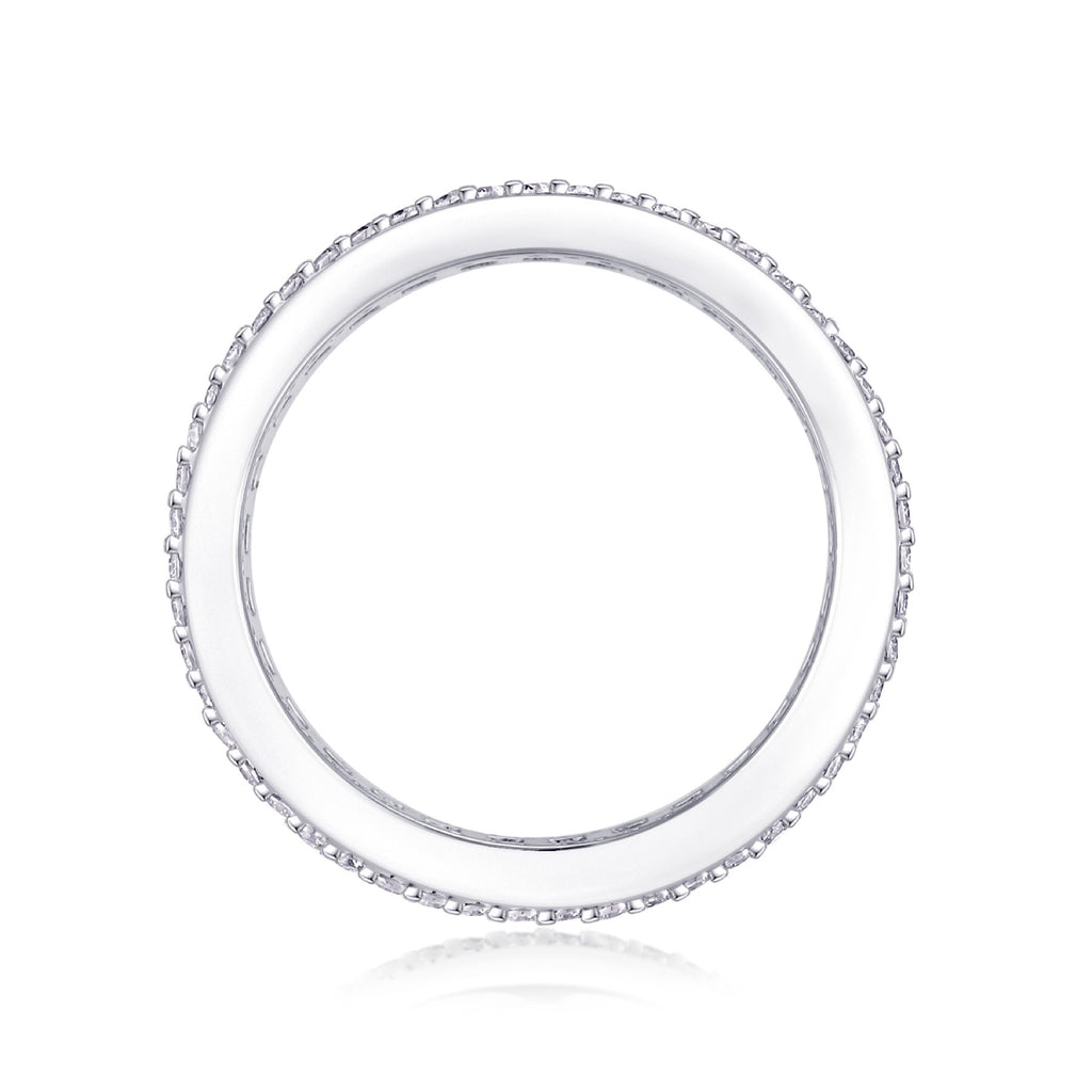 Fullstar Moissanite Eternity Band Ring in Sterling Silver