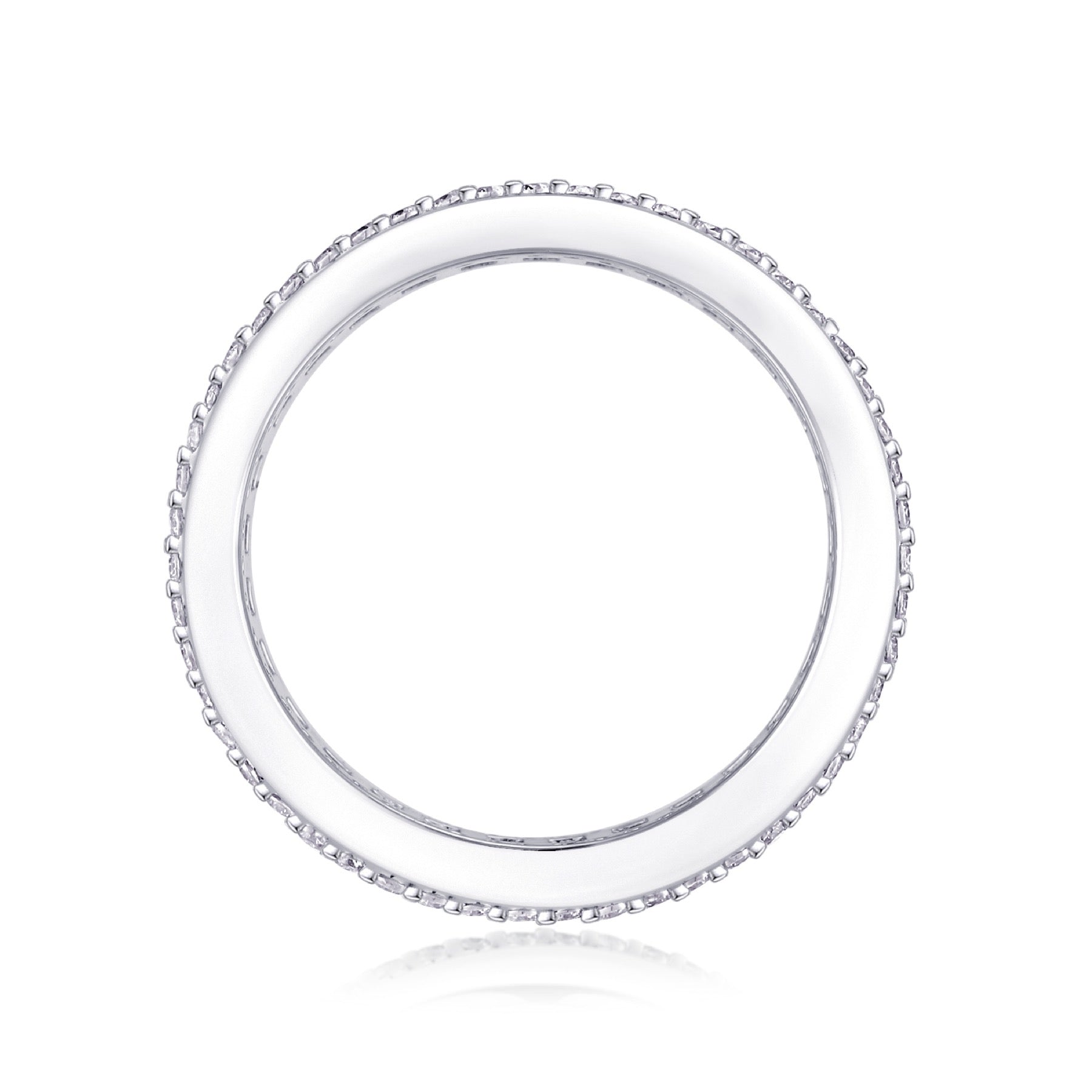 Fullstar Moissanite Eternity Band Ring in Sterling Silver