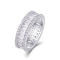 Note Moissanite Eternity Band Ring in Sterling Silver