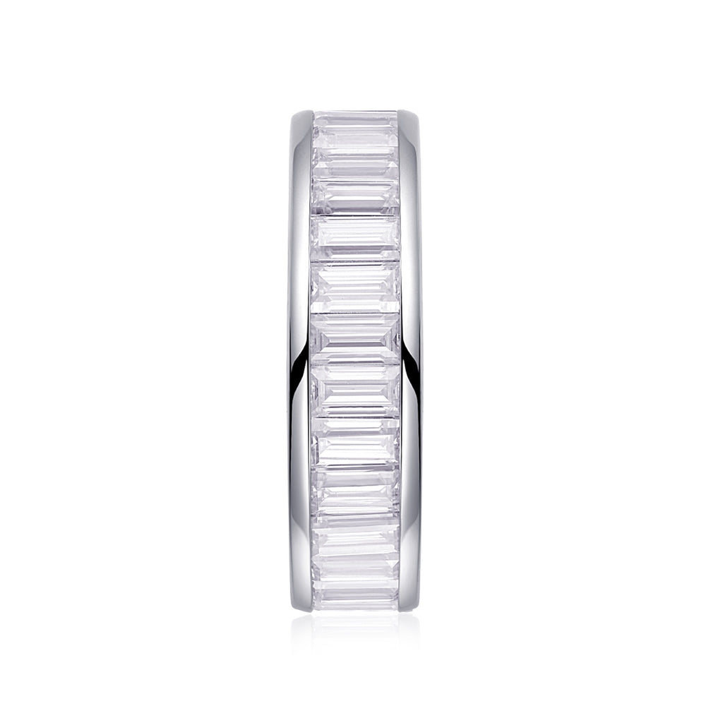 Rhythm Moissanite Eternity Band Ring in Sterling Silver