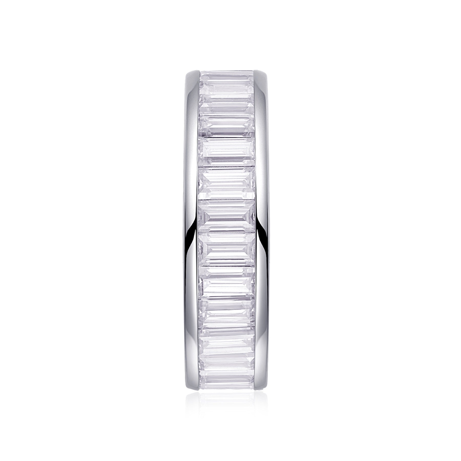 Rhythm Moissanite Eternity Band Ring in Sterling Silver