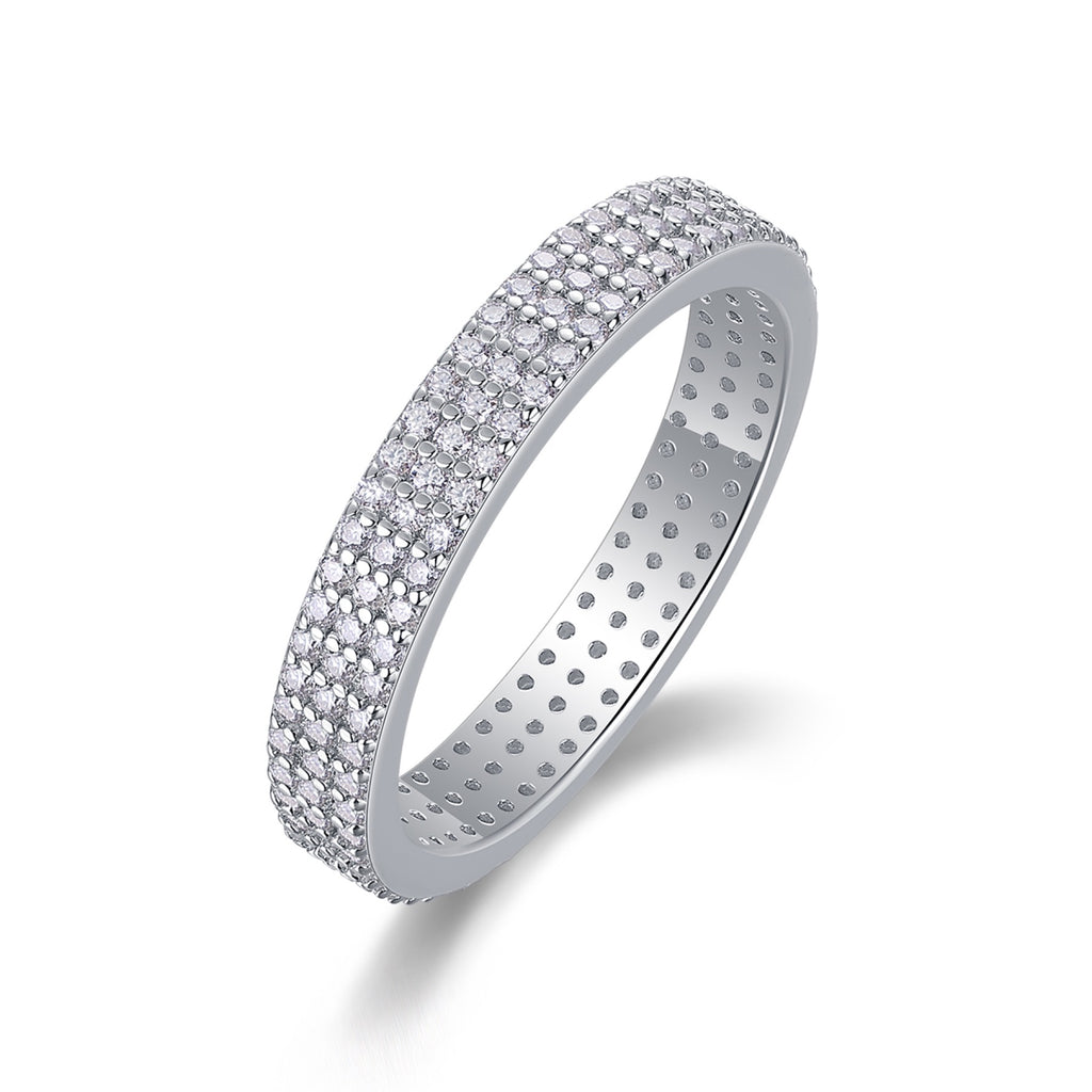 Illume Moissanite Eternity Band Ring in Sterling Silver