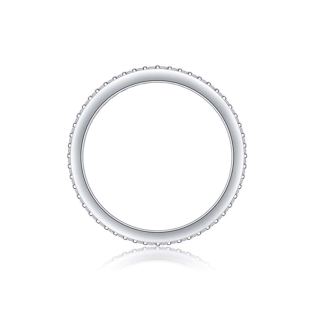 Illume Moissanite Eternity Band Ring in Sterling Silver