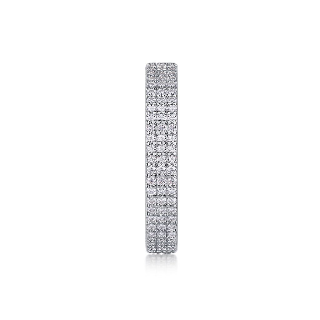 Illume Moissanite Eternity Band Ring in Sterling Silver