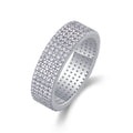 Fullpave Moissanite Eternity Band Ring in Sterling Silver