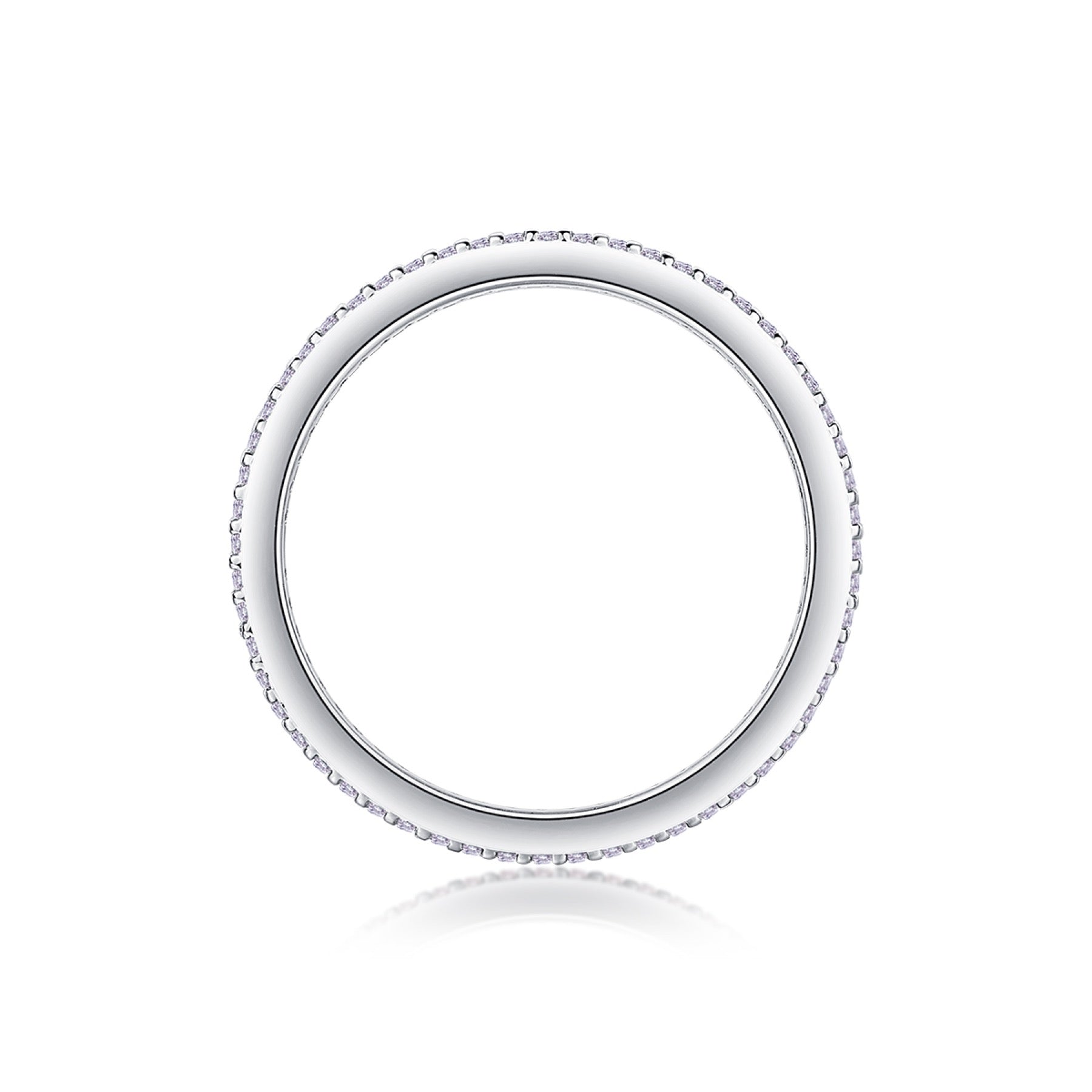 Fullpave Moissanite Eternity Band Ring in Sterling Silver