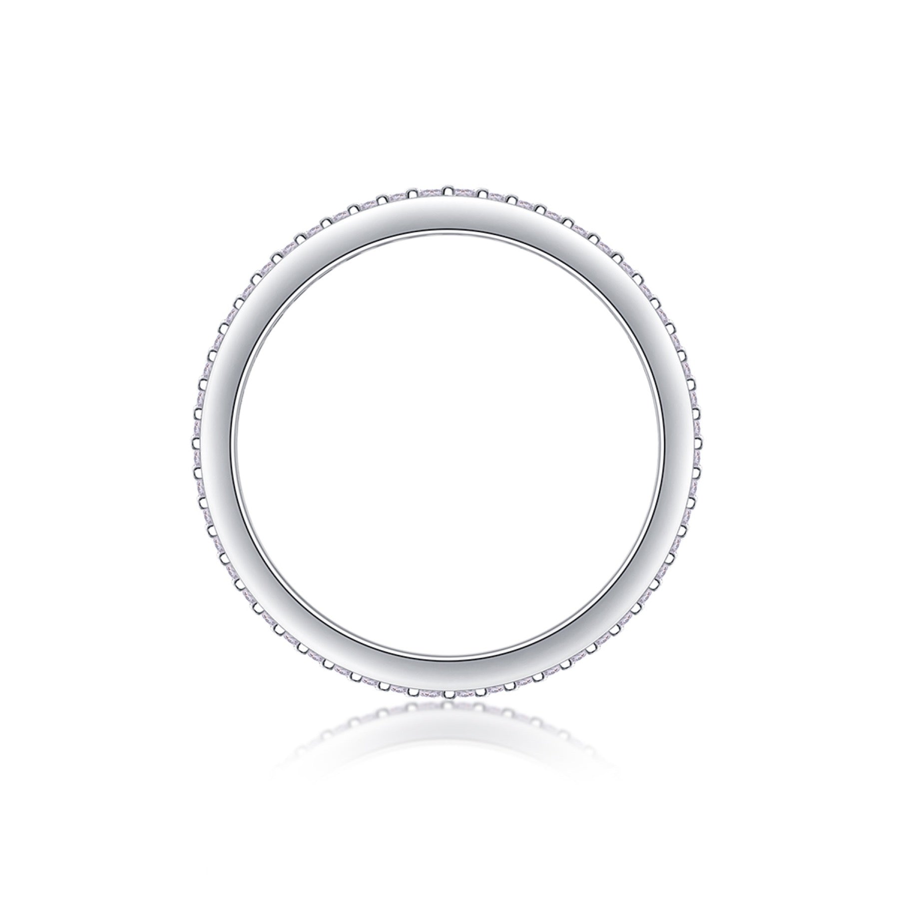 Moonspell Moissanite Eternity Band Ring in Sterling Silver