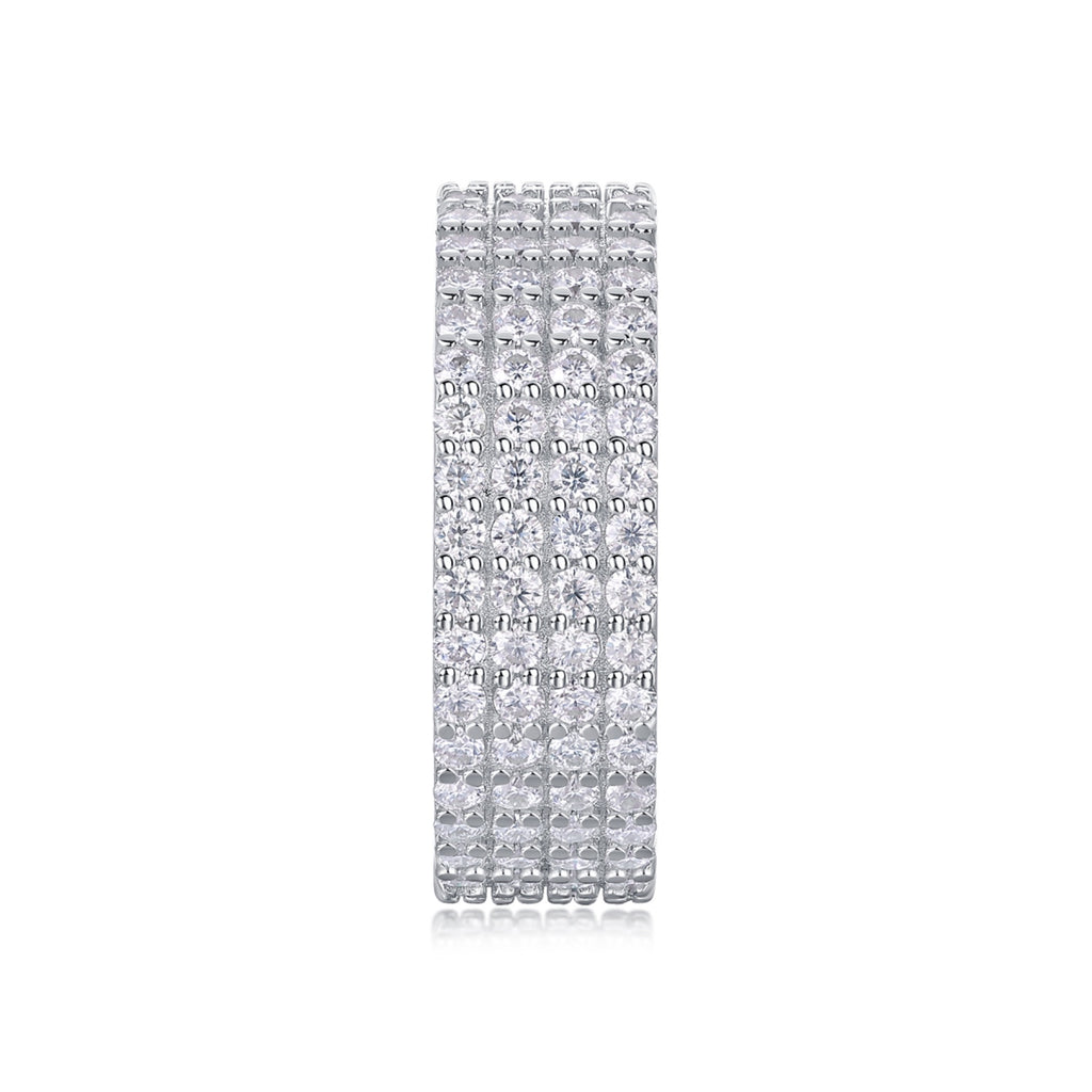 Starbloom Moissanite Eternity Band Ring in Sterling Silver