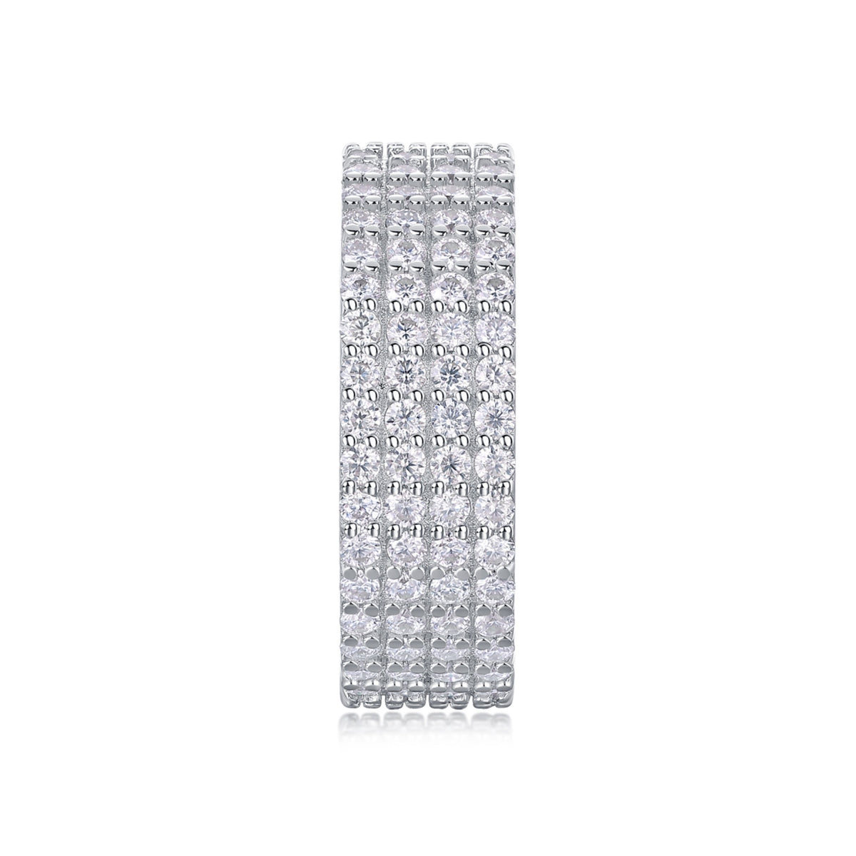 Starbloom Moissanite Eternity Band Ring in Sterling Silver