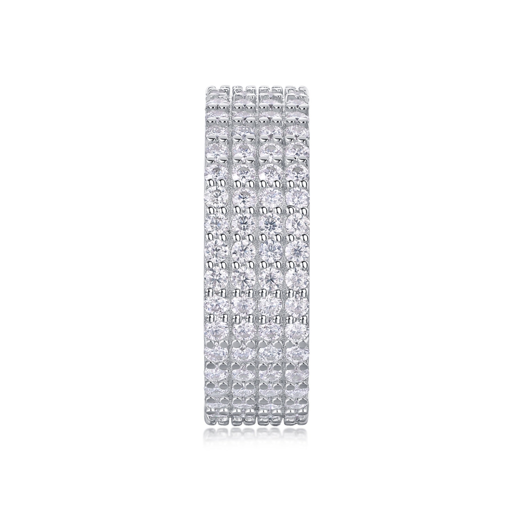 Starbloom Moissanite Eternity Band Ring in Sterling Silver