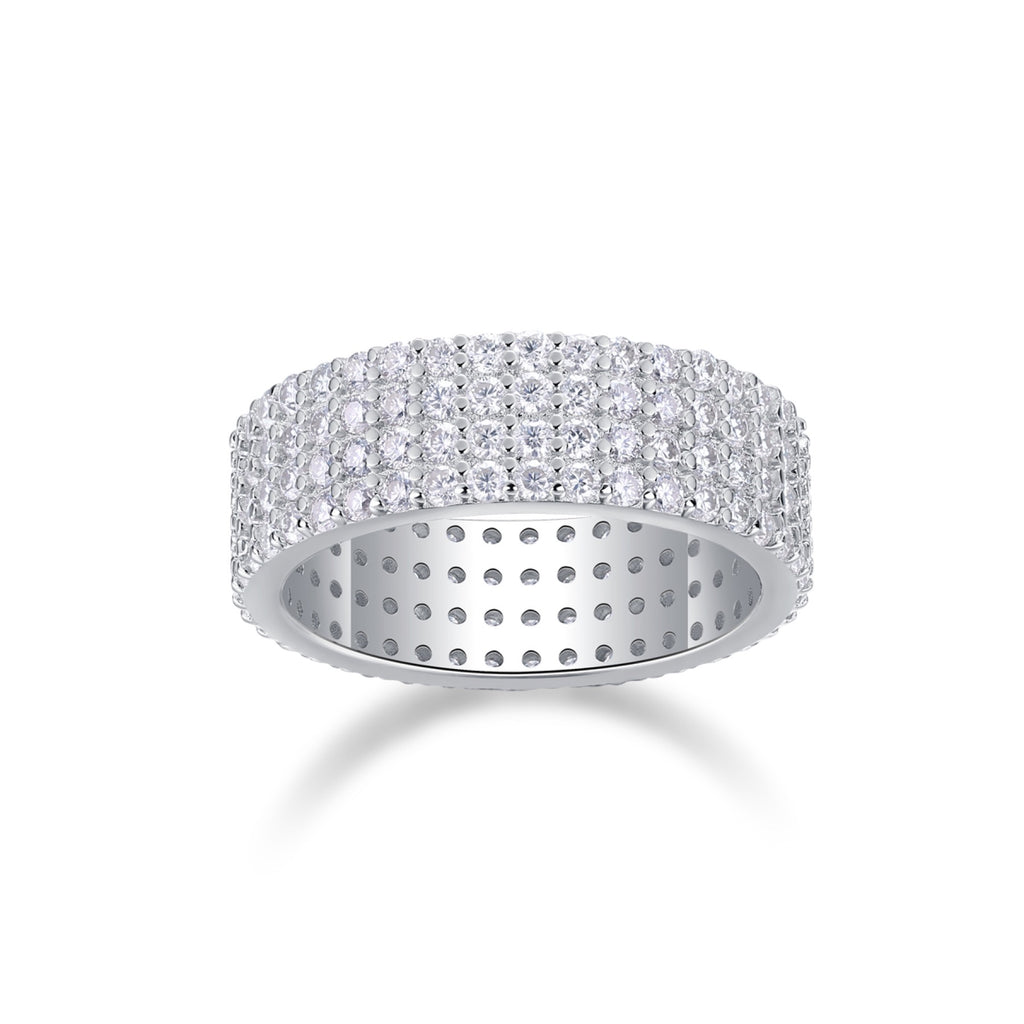 Starbloom Moissanite Eternity Band Ring in Sterling Silver
