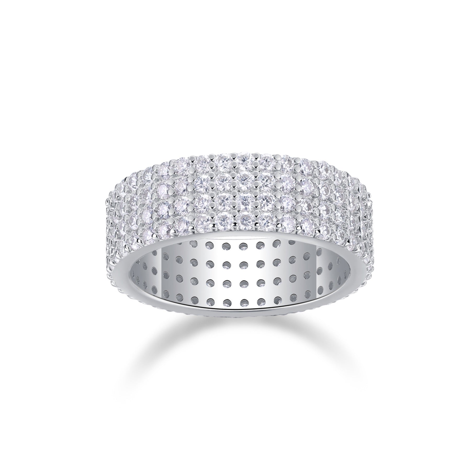Starbloom Moissanite Eternity Band Ring in Sterling Silver