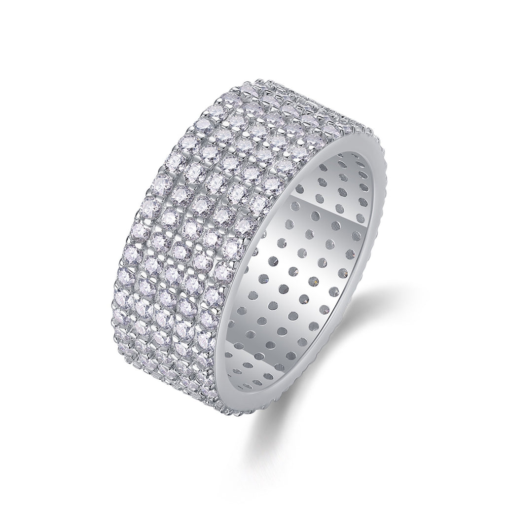Whisperstar Moissanite Eternity Band Ring in Sterling Silver