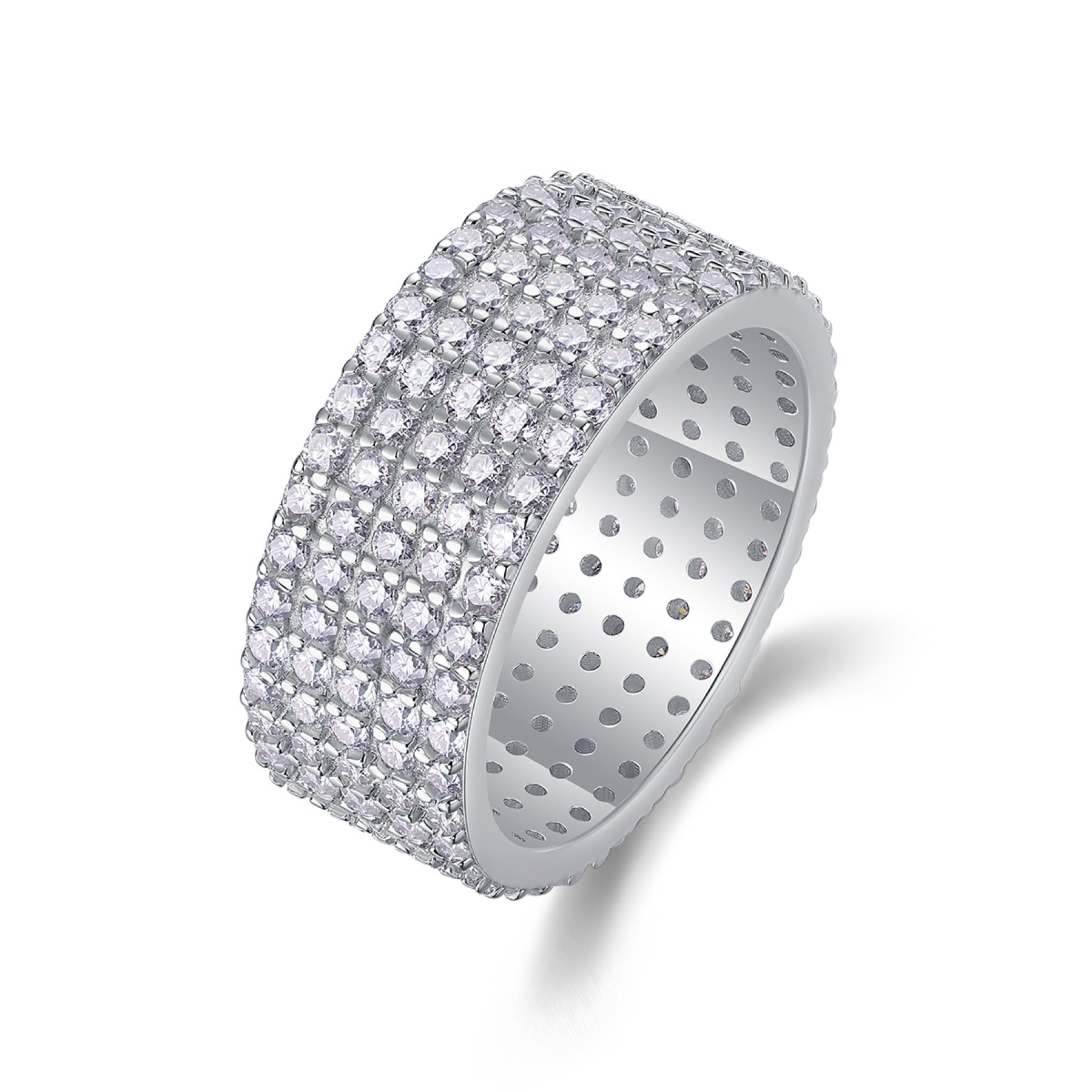 Whisperstar Moissanite Eternity Band Ring in Sterling Silver