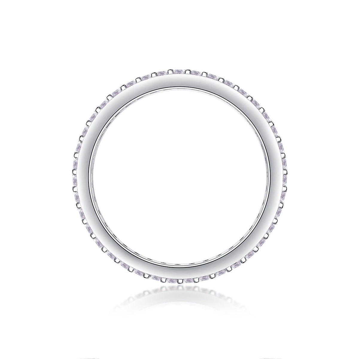 Whisperstar Moissanite Eternity Band Ring in Sterling Silver
