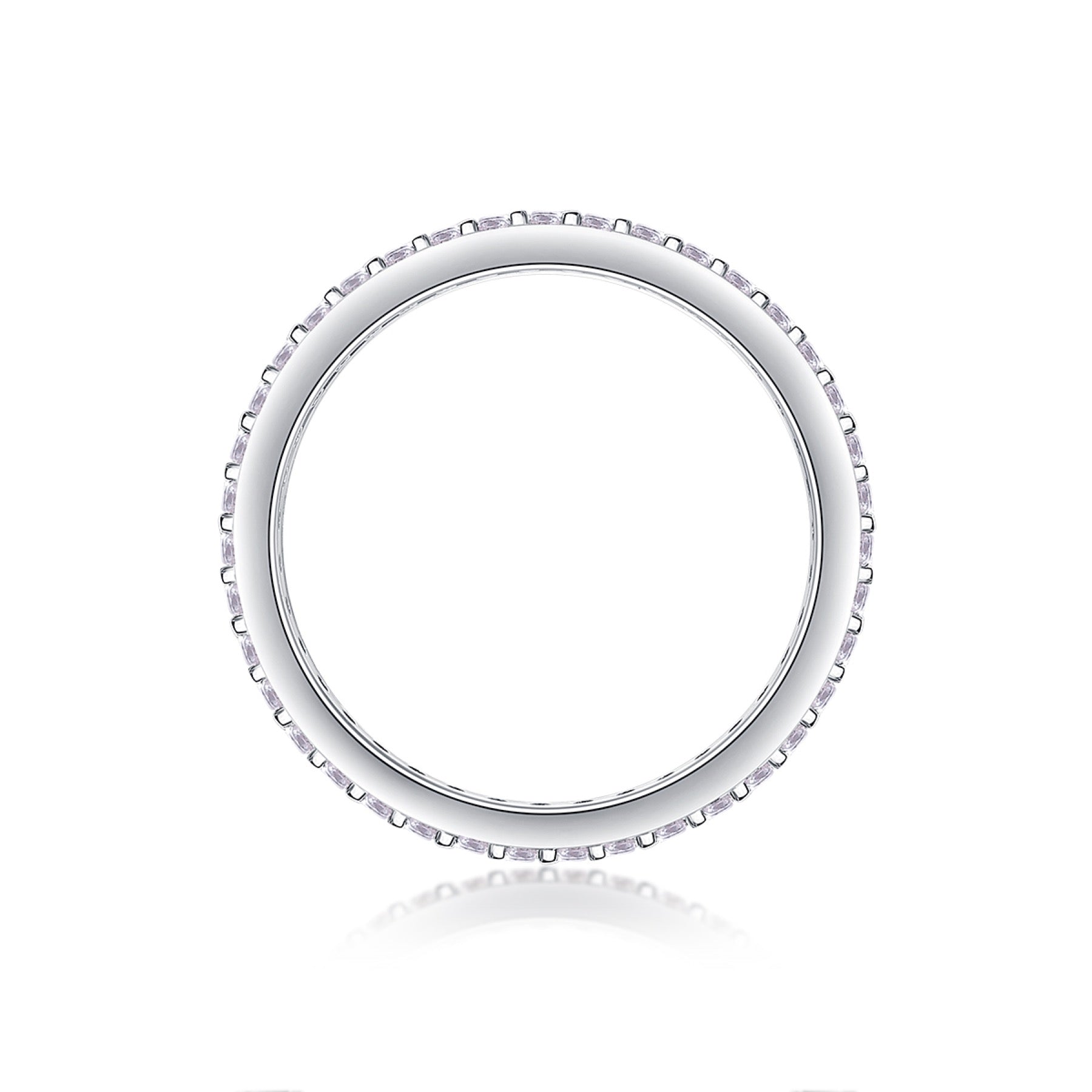 Whisperstar Moissanite Eternity Band Ring in Sterling Silver