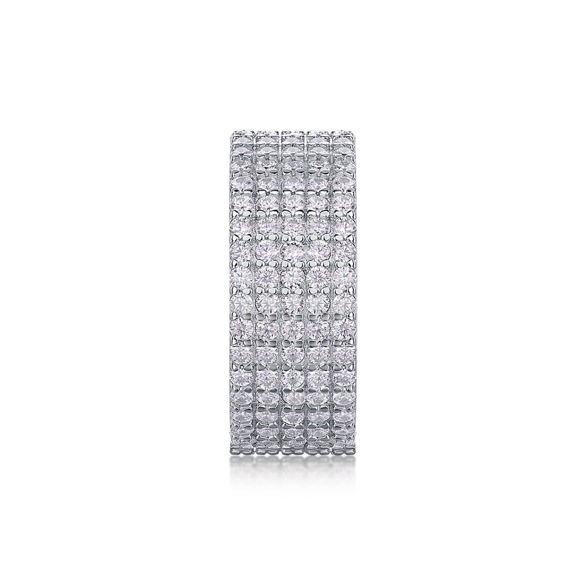 Whisperstar Moissanite Eternity Band Ring in Sterling Silver