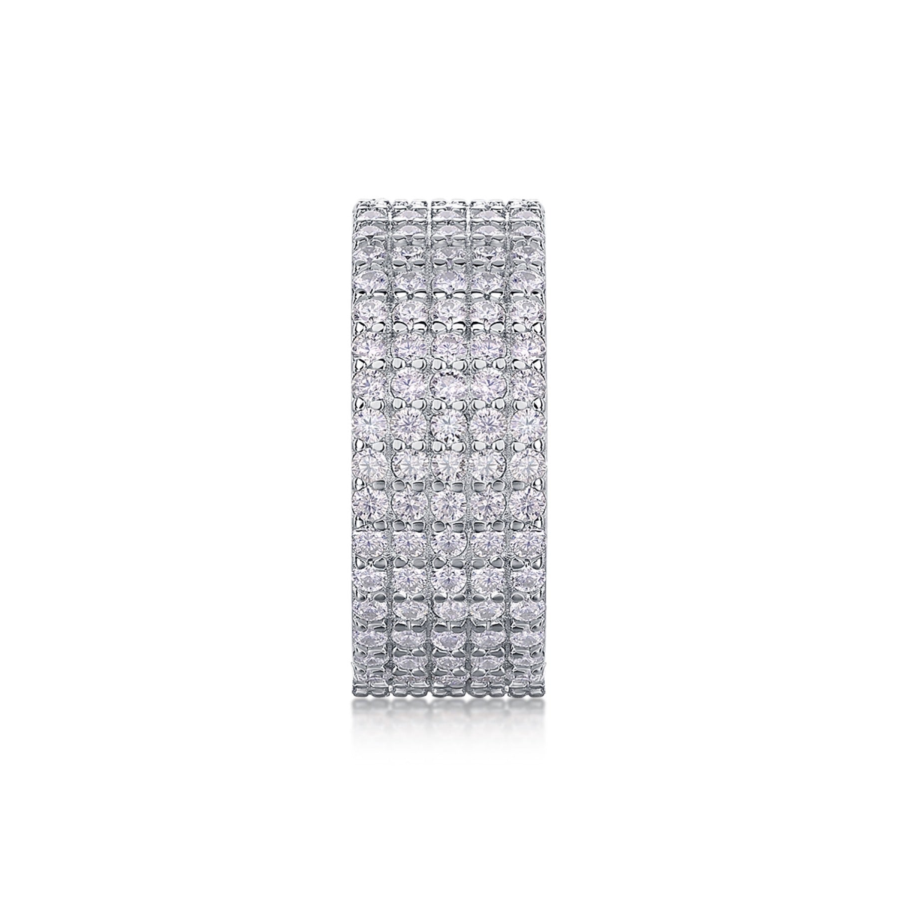 Whisperstar Moissanite Eternity Band Ring in Sterling Silver