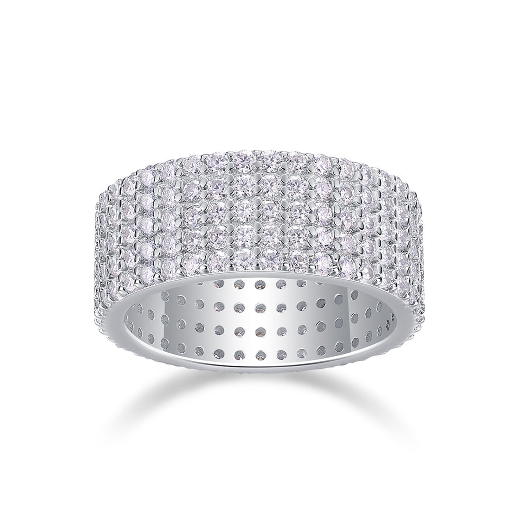 Whisperstar Moissanite Eternity Band Ring in Sterling Silver