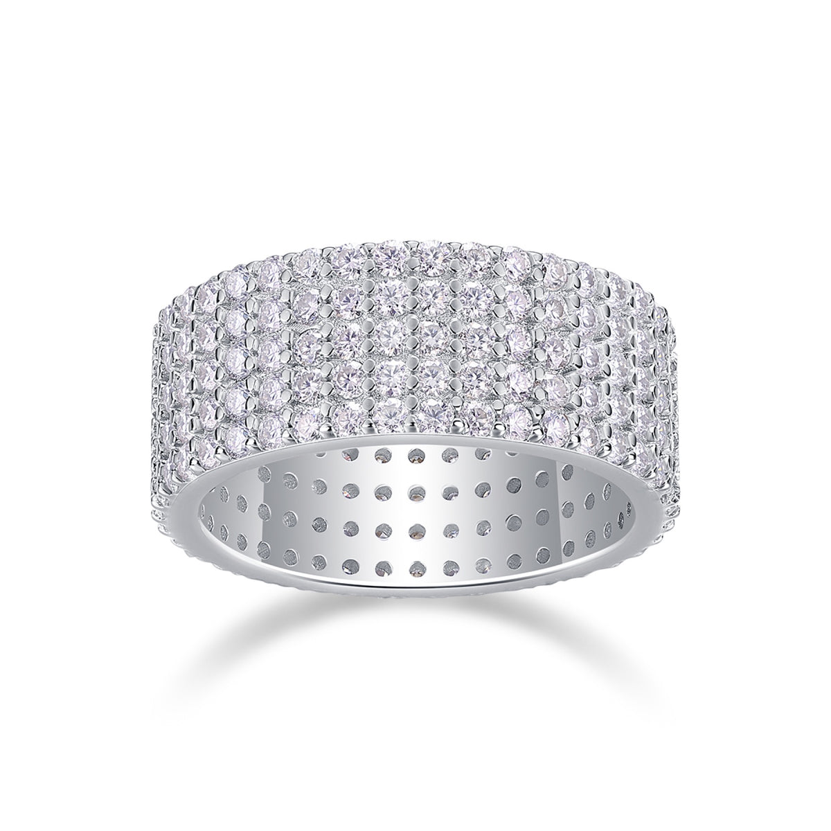Whisperstar Moissanite Eternity Band Ring in Sterling Silver