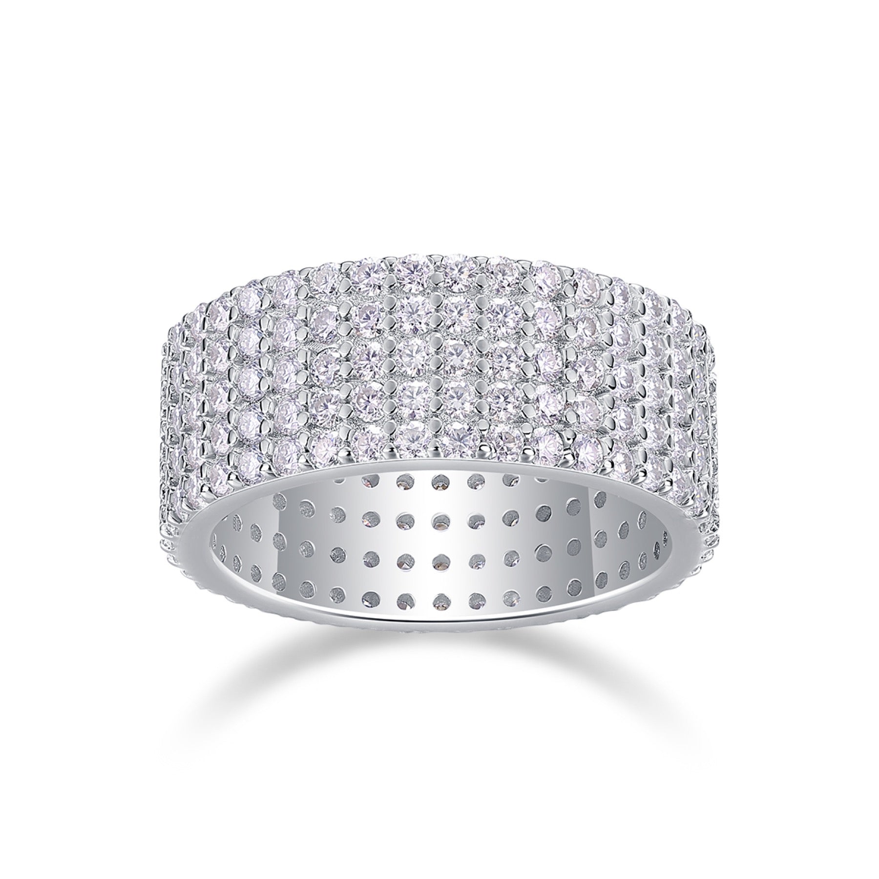 Whisperstar Moissanite Eternity Band Ring in Sterling Silver