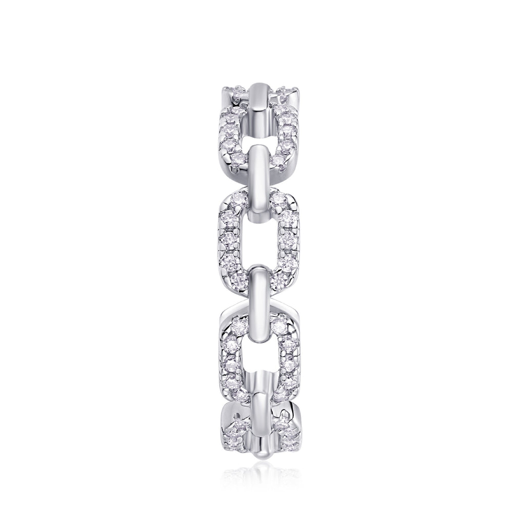 Chainlove Moissanite Band Ring in Sterling Silver