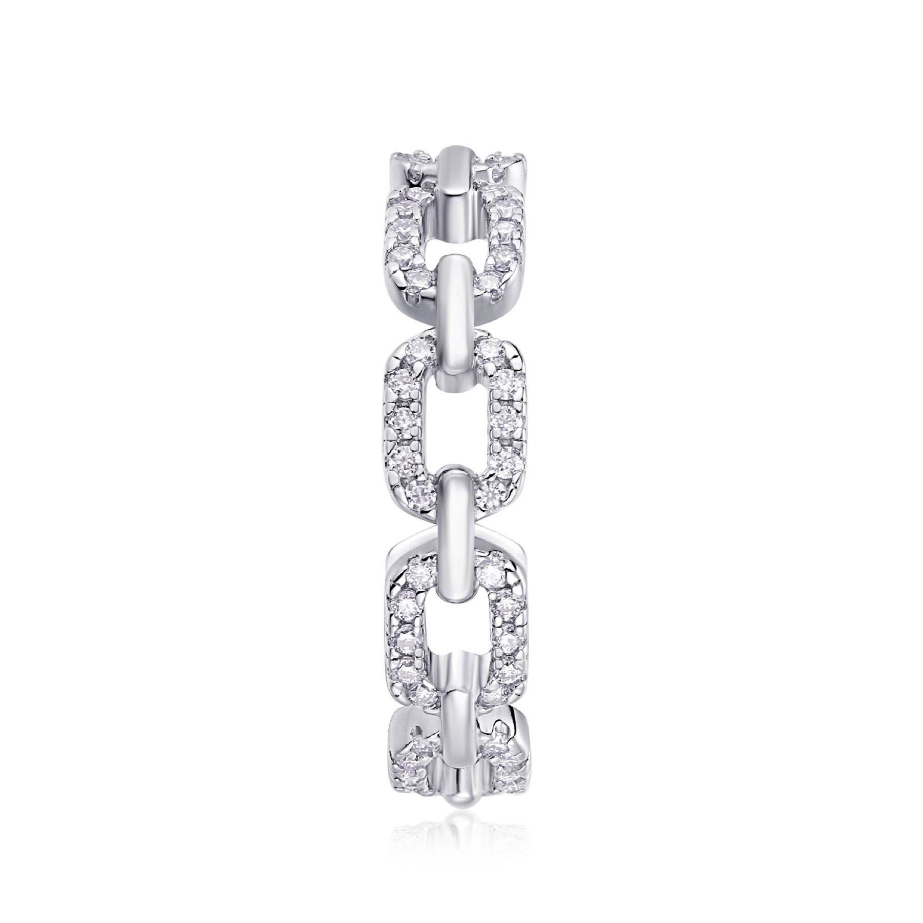 Chainlove Moissanite Band Ring in Sterling Silver
