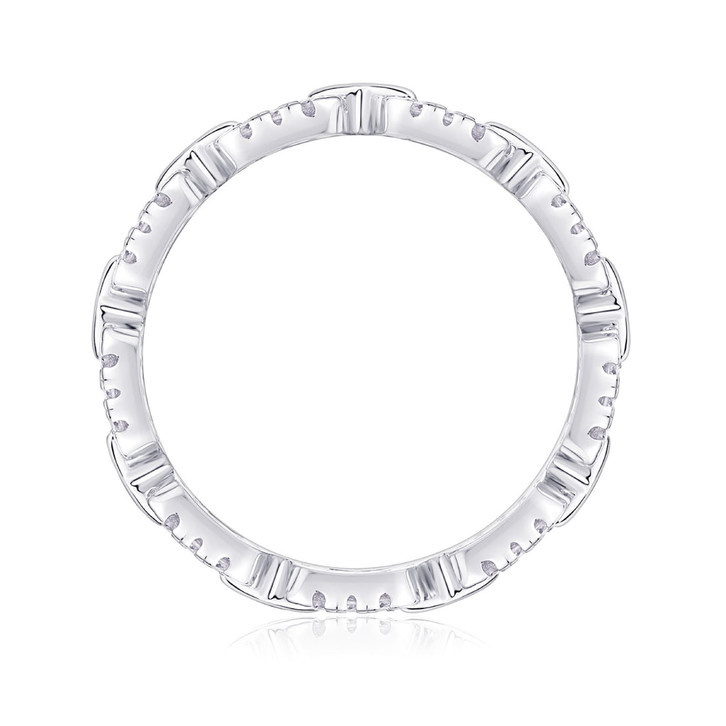 Chainlove Moissanite Band Ring in Sterling Silver