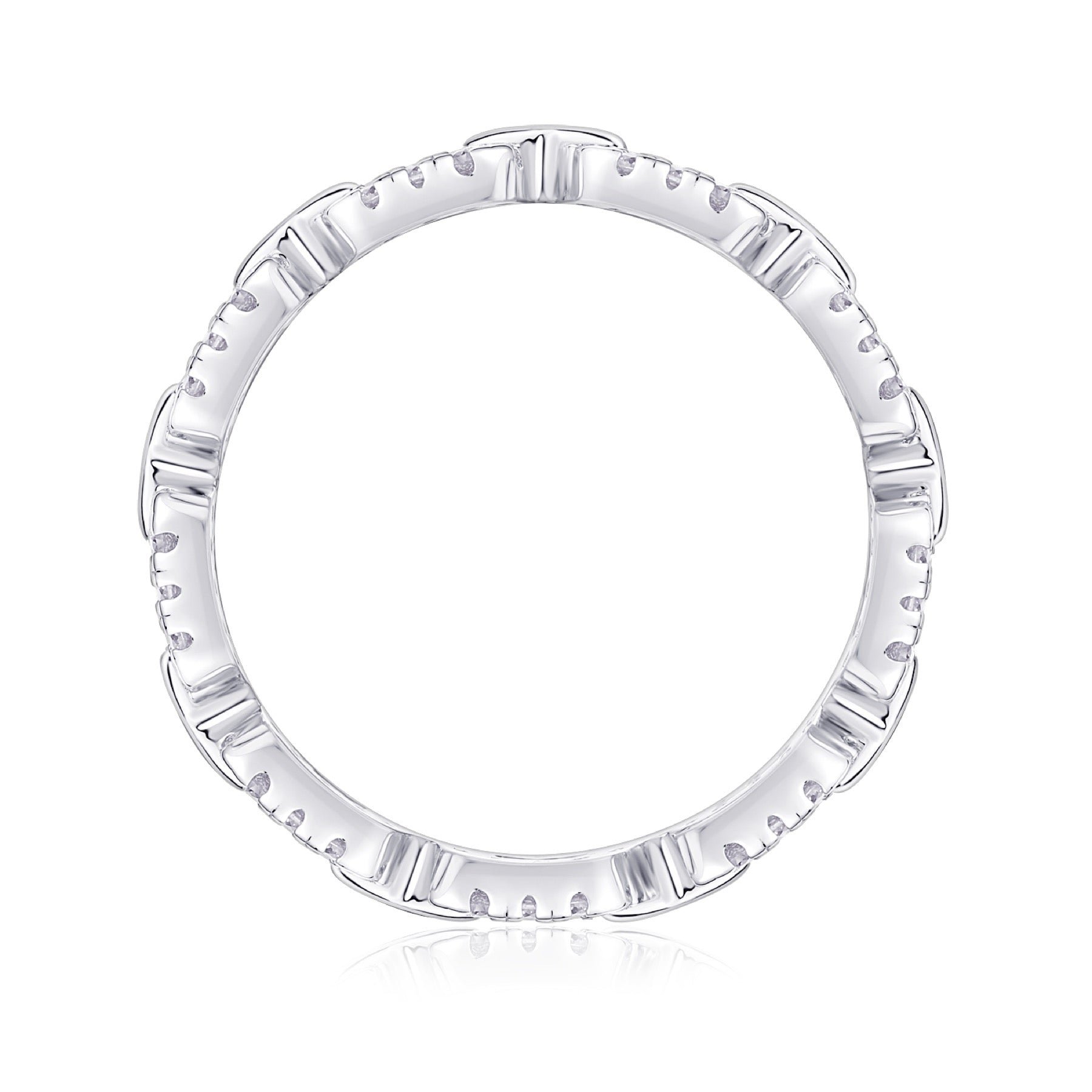 Chainlove Moissanite Band Ring in Sterling Silver