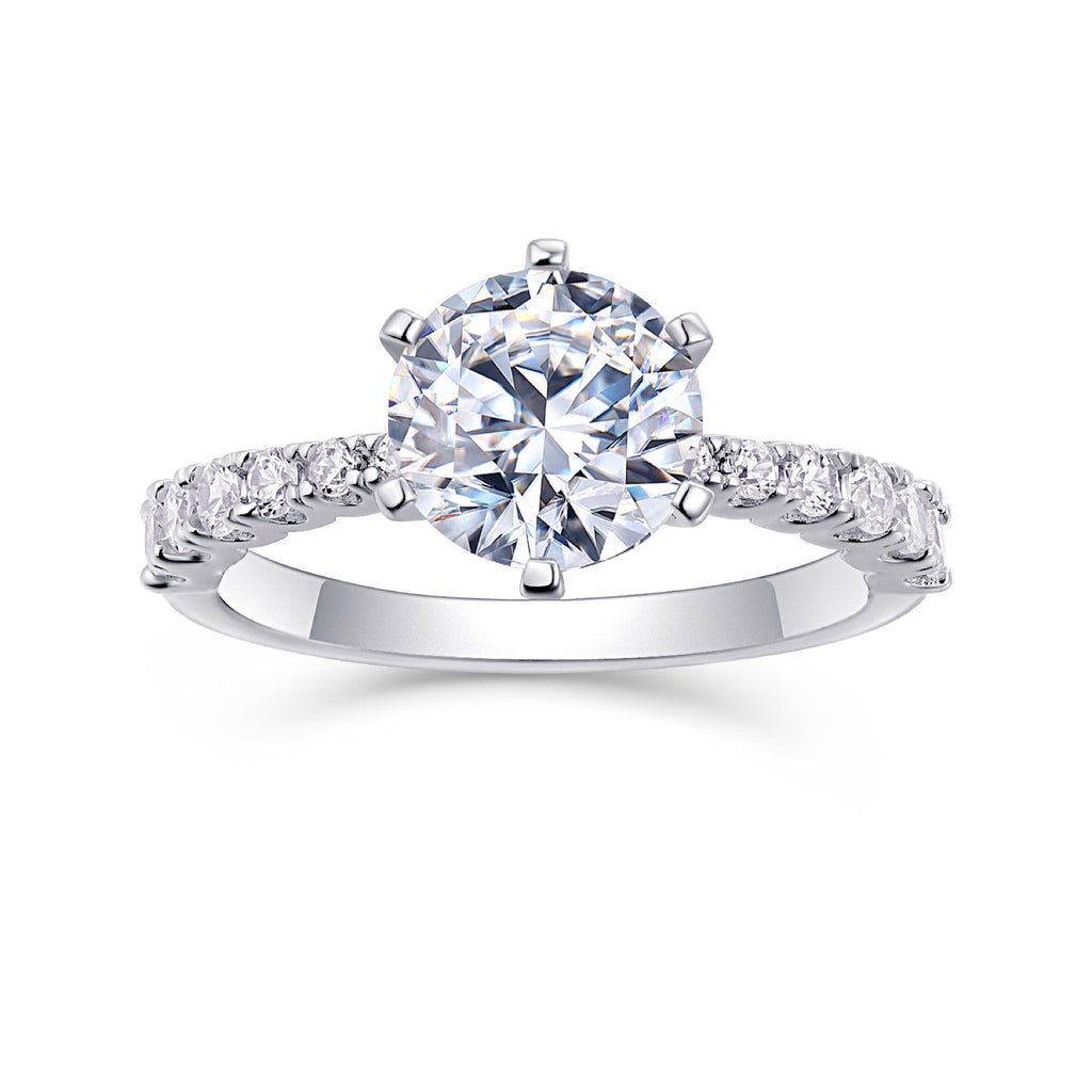 Fortuna 2 Carat Moissanite Solitaire Ring in Sterling Silver