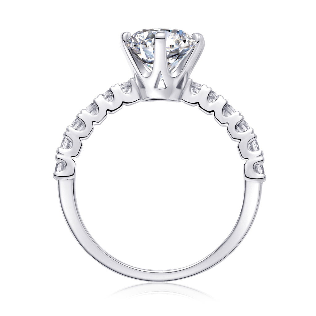 Fortuna 2 Carat Moissanite Solitaire Ring in Sterling Silver
