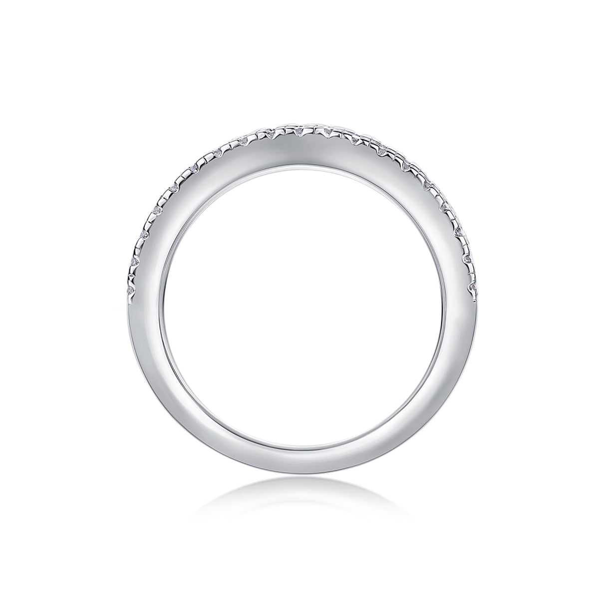 Triband Moissanite Band Ring in Sterling Silver